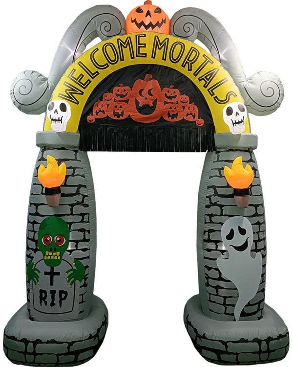 Welcome Mortals Cemetery Arch Lawn Inflatable 3m