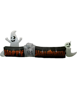 Happy Halloween with Ghosts Sign Lawn Inflatable 3.6m