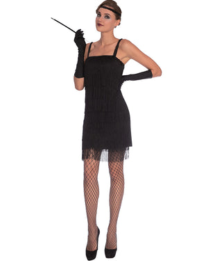 1920s Black Flapper Womens Costume