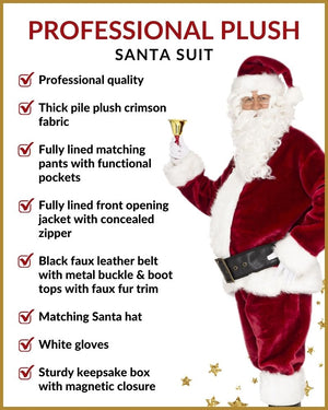 Professional Plush Santa Suit Mens Christmas Costume