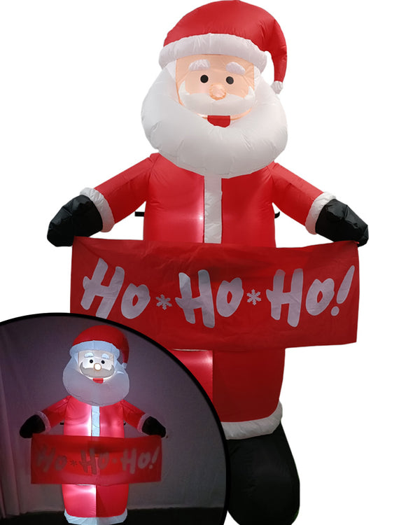 LED Santa With HoHoHo Sign Lawn Inflatable 2.1m