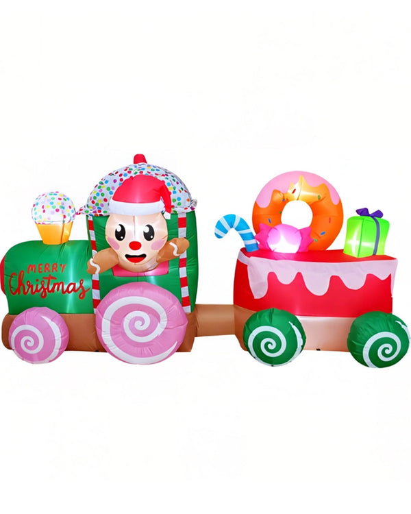 LED Gingerbread Candy Train Lawn Inflatable 2.4m