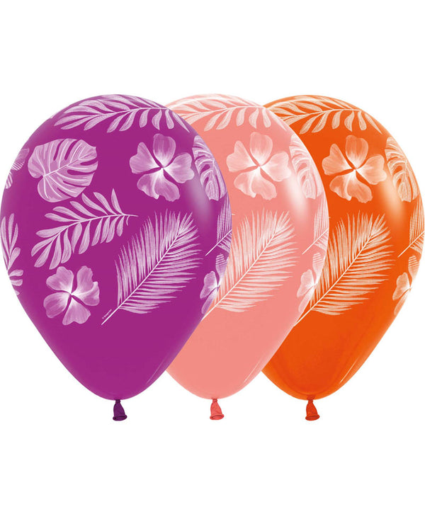 30cm Tropical Paradise Fashion Assorted Latex Balloons Pack of 25