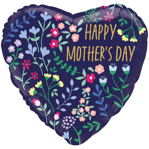 45cm Standard Happy Mother's Day Floral Foil Balloon S40