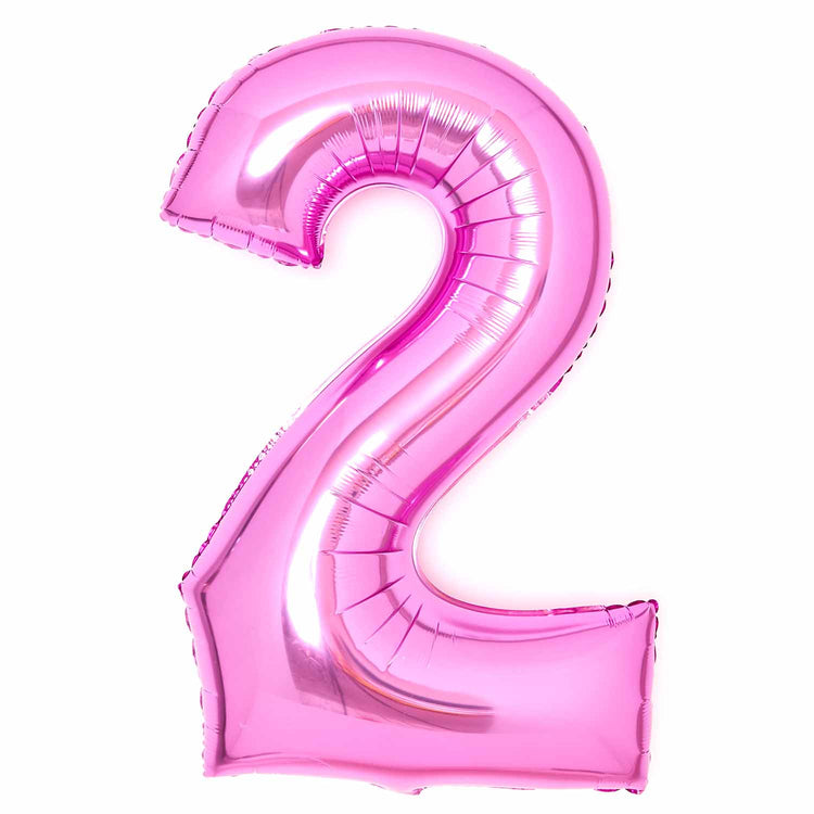 Large Number 2 Pink Foil Balloon 55cm w x 86cm h