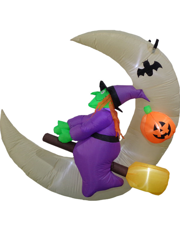 Halloween Witch with Moon Lawn Inflatable 1.5m