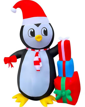 LED Christmas Penguin with Gift Boxes Lawn Inflatable 1.5m