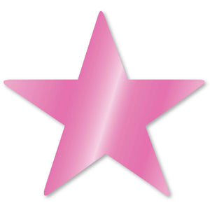 Foil Star Cutouts Bright Pink