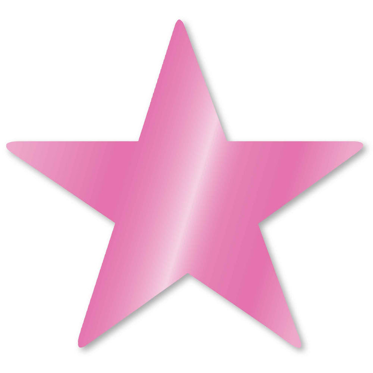 Foil Star Cutouts Bright Pink