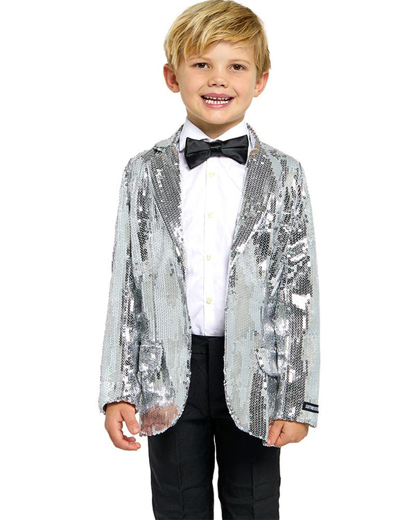 70s Sequins Silver Boys Suitmeister Jacket