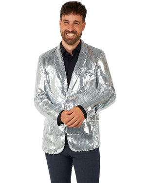 70s Sequins Silver Mens Suitmeister Jacket