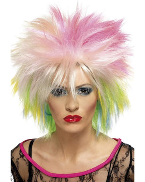 80s Attitude Short Multicoloured Wig