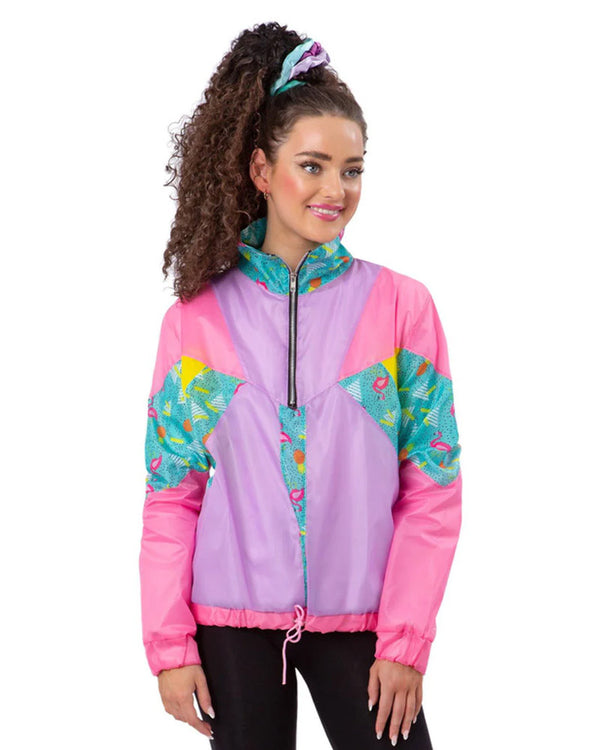 80s Pastel Windbreaker Womens Jacket