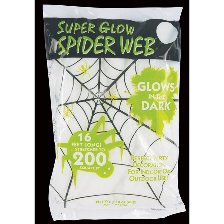 Glow in the Dark Spider Web 60g with Bonus Spiders