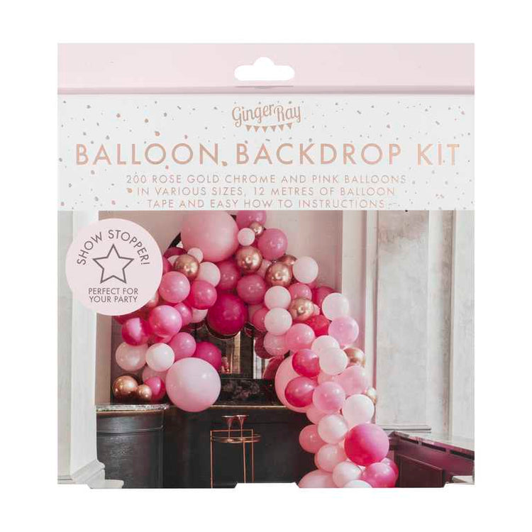 Balloon Arch Large Pink & Rose Gold Pack of 200