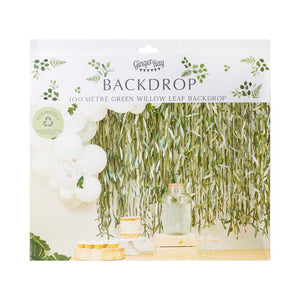 Botanical Baby Leaf Ribbon Backdrop