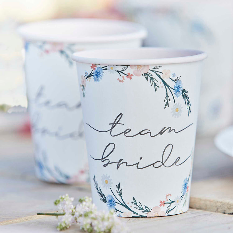 Boho Bride 266ml Paper Cups Pack of 8