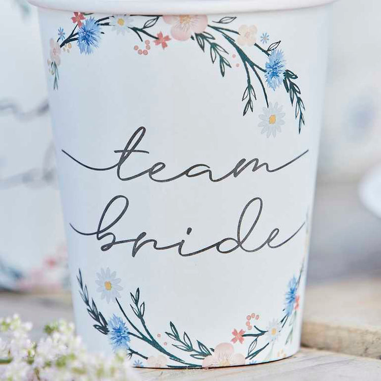 Boho Bride 266ml Paper Cups Pack of 8