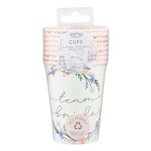 Boho Bride 266ml Paper Cups Pack of 8