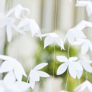 Botanical Wedding White Origami Flower Backdrop 1.8m