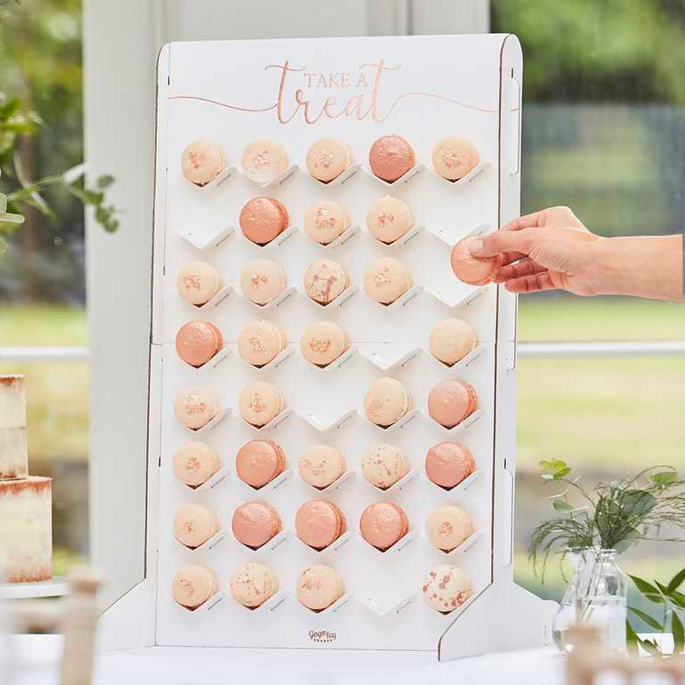 Botanical Wedding Macaroon Stand Card