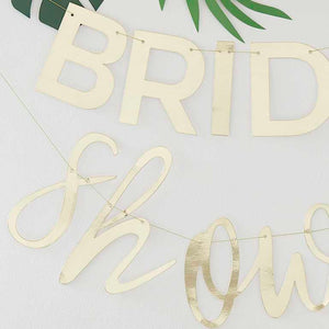 Botanical Hen Party Gold Bridal Shower Bunting