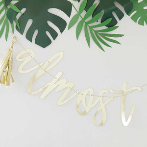 Botanical Hen Party Gold Almost Mrs Scripted Bunting