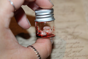 Pulled Out Bloody Teeth Specimen Jar Prop