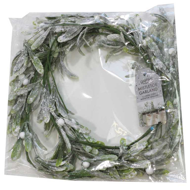 Let It Snow Mistletoe Christmas Garland 1.5m