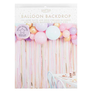 Mix It Up Pastel Streamer and Balloon Backdrop