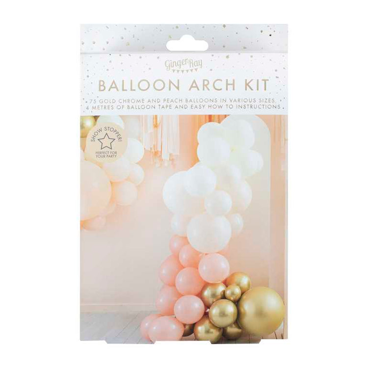 Mix It Up Peach & Gold Balloon Arch Pack of 75