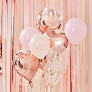 Mix It Up Rose Gold And Blush Balloon Bundle Pack of 12