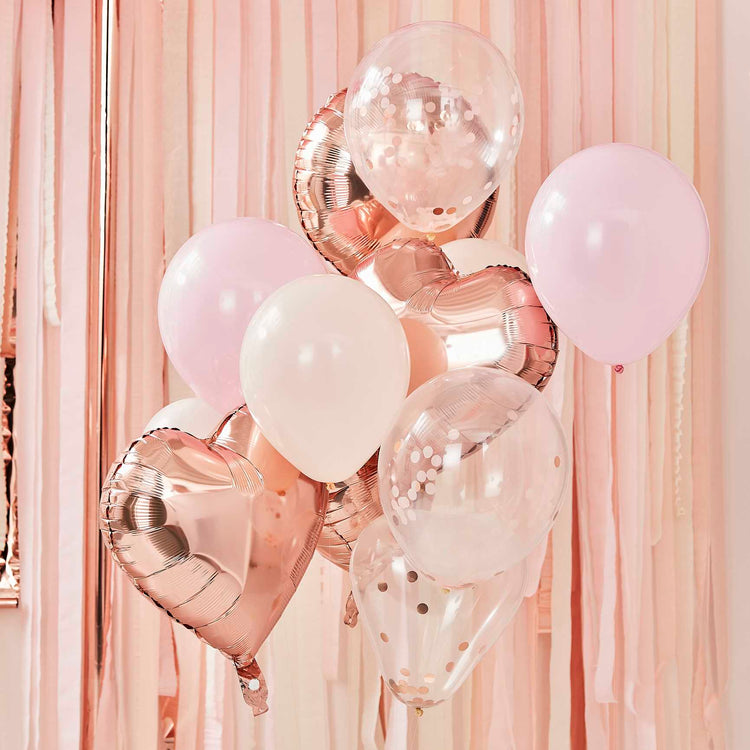 Mix It Up Rose Gold And Blush Balloon Bundle Pack of 12