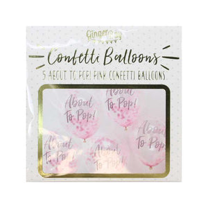 Oh Baby! Balloons 12in/30cm Confetti Pink About To Pop Pack of 5