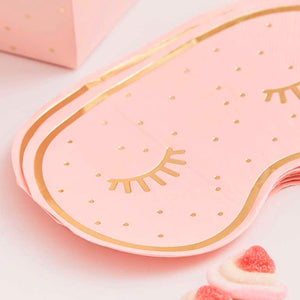 Pamper Party Gold Foiled and Pink Eye Mask Shaped Napkins Pack of 16