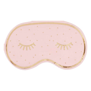 Pamper Party Gold Foiled and Pink Eye Mask Shaped Napkins Pack of 16