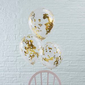 Pick & Mix Balloons Confetti Gold Pack of 5