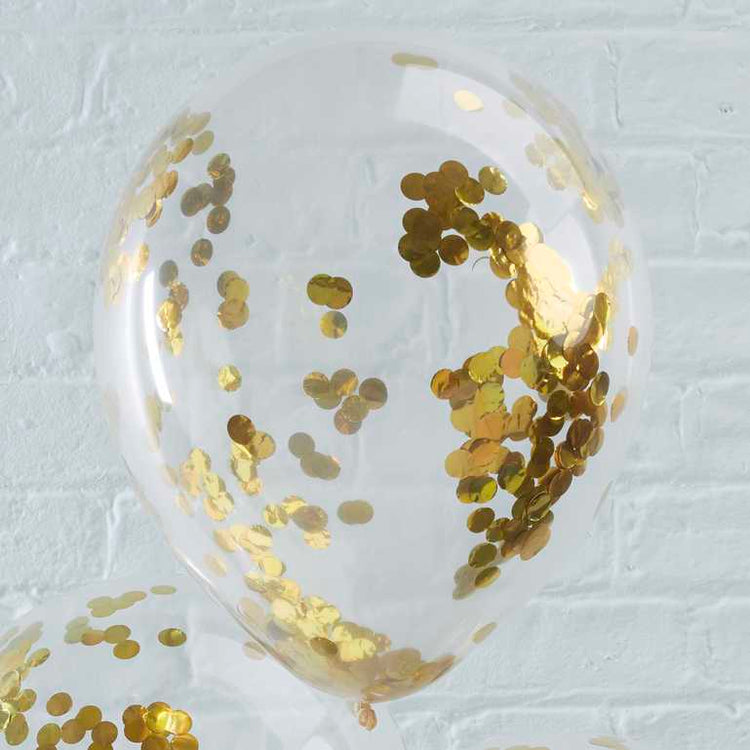 Pick & Mix Balloons Confetti Gold Pack of 5