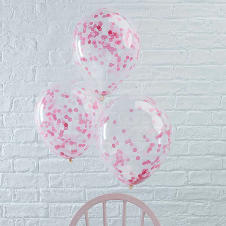 Pick & Mix Balloons Confetti Pink Pack of 5