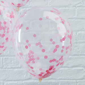 Pick & Mix Balloons Confetti Pink Pack of 5