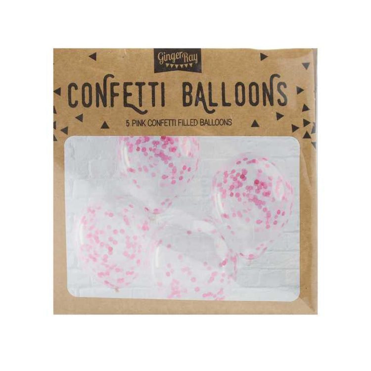 Pick & Mix Balloons Confetti Pink Pack of 5