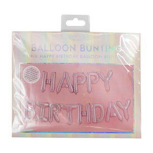 Pastel Party Happy Birthday Letter Balloons Pink