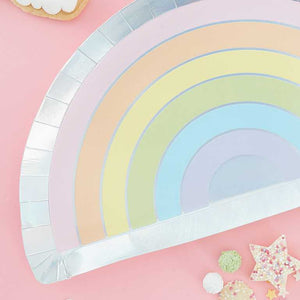 Pastel Party 28cm Rainbow Paper Plates Pack of 8