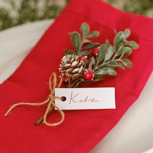 Rustic Red Christmas Place Card Holders Pack of 6