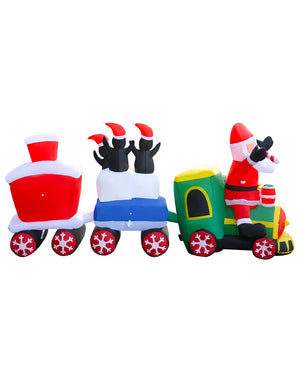 Santa Claus Christmas Penguin Train Inflatable 2.4m