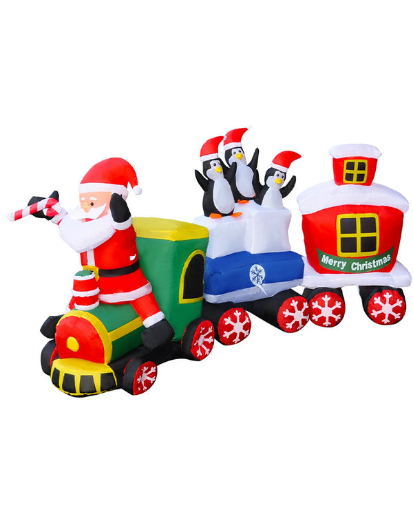 Santa Claus Christmas Penguin Train Inflatable 2.4m