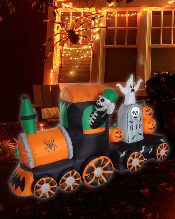 Spooky Halloween Train Lawn Inflatable 2m