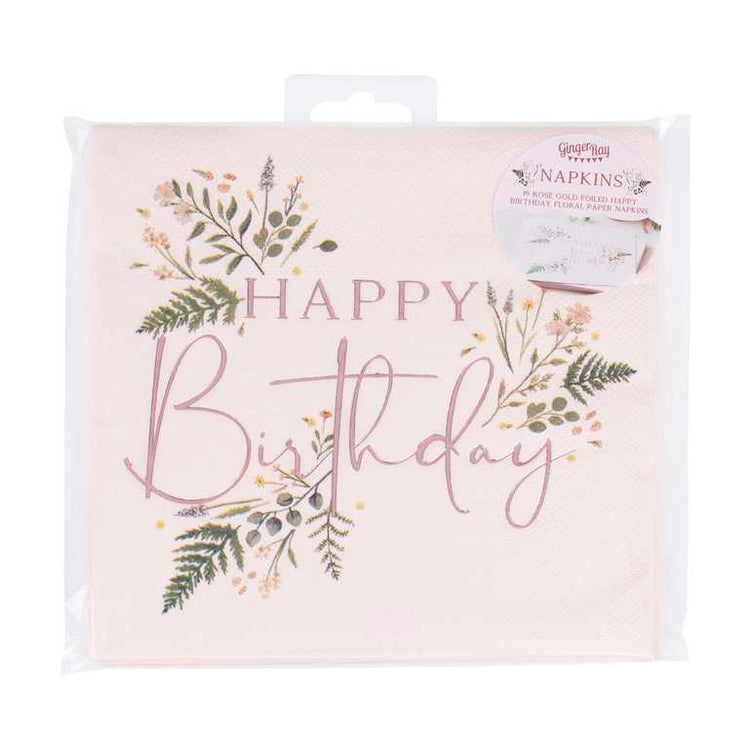 Lets Par Tea Happy Birthday Lunch Napkins Pack of 16