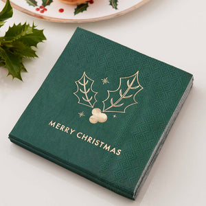 Traditional Touches Christmas Beverage Napkins