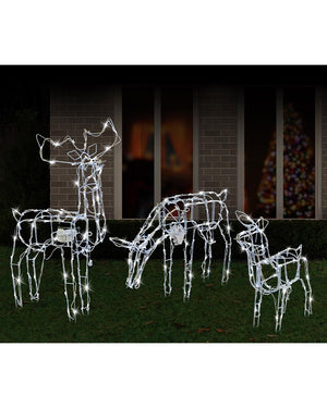 Animated Christmas LED Reindeers Family 3 Piece